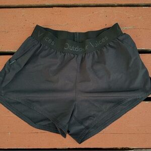 Outdoor Voices Black Athletic Shorts Lightweight Performance